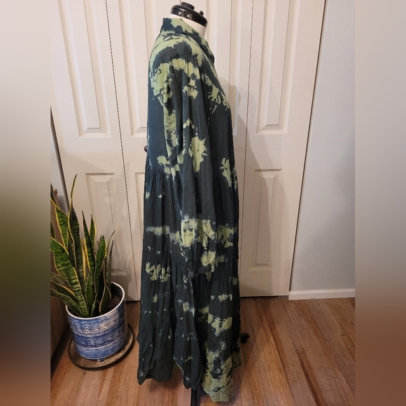 Anthropologie Green Tie-Dye Maxi Dress - Picture 3 of 9